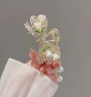 High-end tassel lily of the valley women's hairpin medium-sized, half-tied hair at the back of the head, elegant water diamond bow hairpin headwear, national trend series Application Scenario